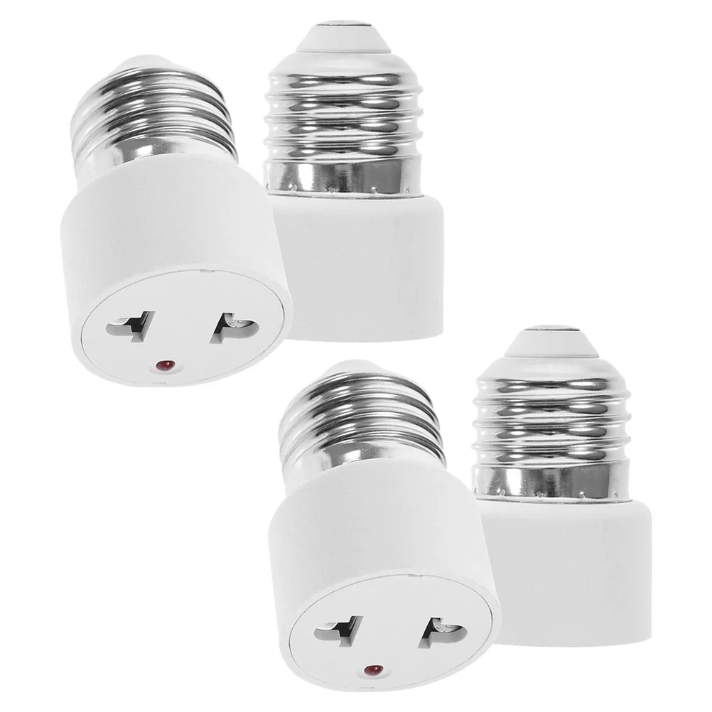 Light Bulb Socket Converter E27 Splitter to Outlet Plug Adapter Lamps White Copper