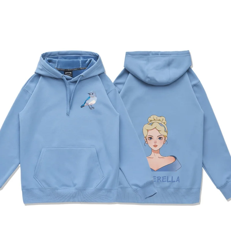 Hoodie Autumn Snow White Ariel Hooded Sweater Female mermaid Disney Princess Loose Sisters clothes sweatshirt anime hoodie