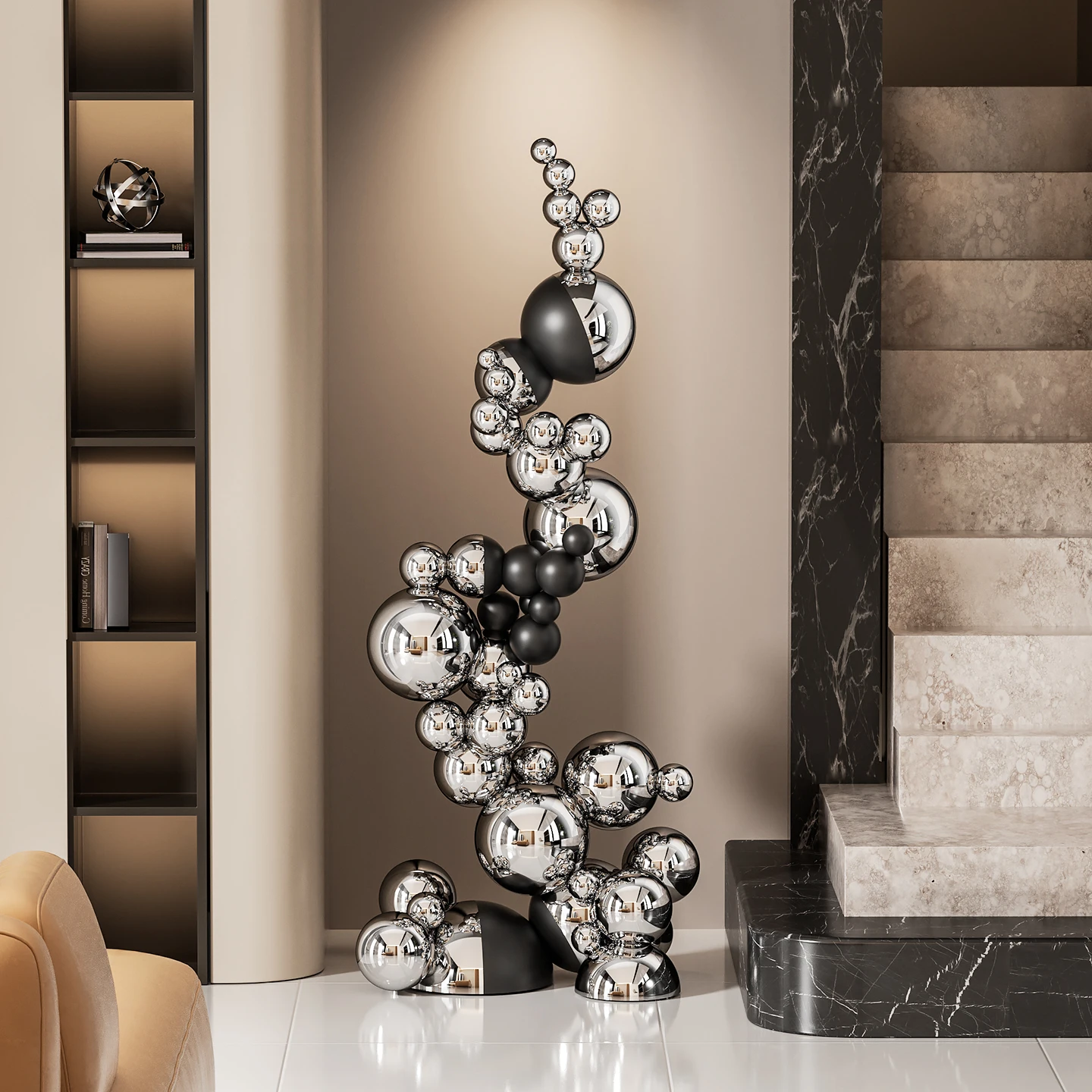 za-Outdoor Polished Stainless Steel Artistic Sculptures & Indoor Decorative Metal Crafts Suitable for Landscape Decoration%