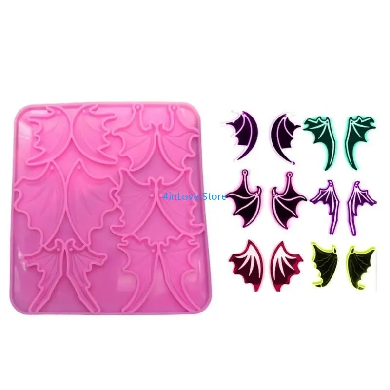 

T4MD Flexible Silicone Mold Dragon Wing Earrings Mould Easy to Clean Ear Rings Molds