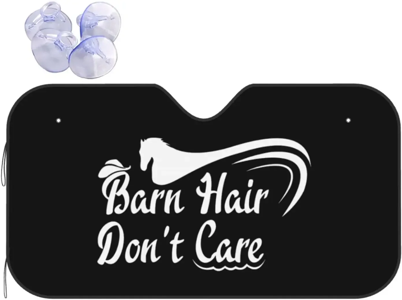 Barn Hair Dont Care Pattern Car Sun Shade Front Window Sunshade for Most Sedans SUV Truck Blocks Uv Rays Keep Your Vehicle Cool