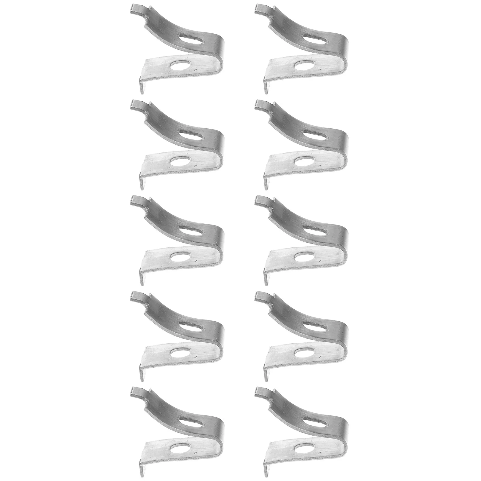 10 Pcs Tag Shelf Bracket Clip Glass Brackets Column Frame Freezer Support Clips Silver