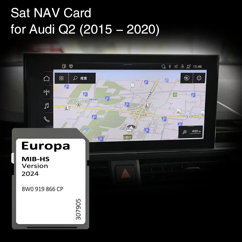 SD Card Europe 2024 map for Audi Q2 2015-2020 Vehicle Navigation MIB-HS MHS2 System Sat Nav 16GB 8W0 919 866 CP