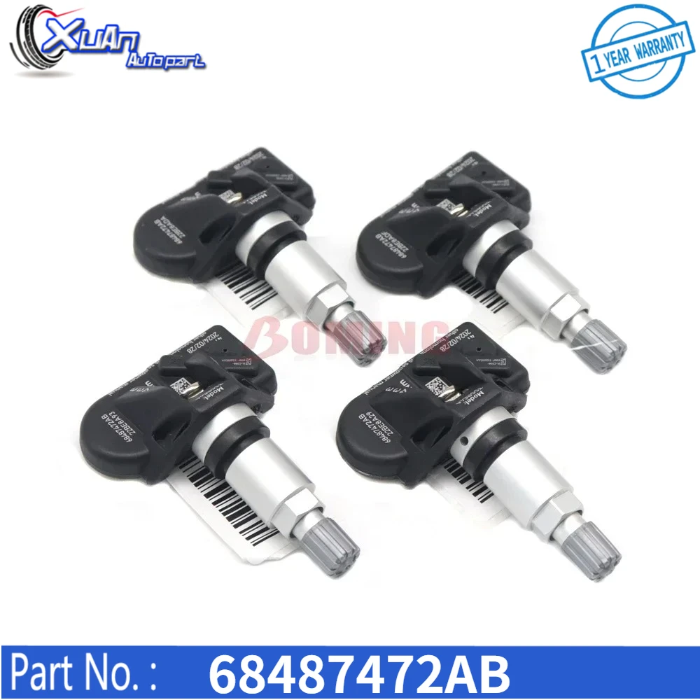 New Car TPMS Tire Pressure Sensor 433MHz 68487472AA For Dodge Challenger R/T Scat Pack 2019 2020 2021 2022 2023 68487472AB