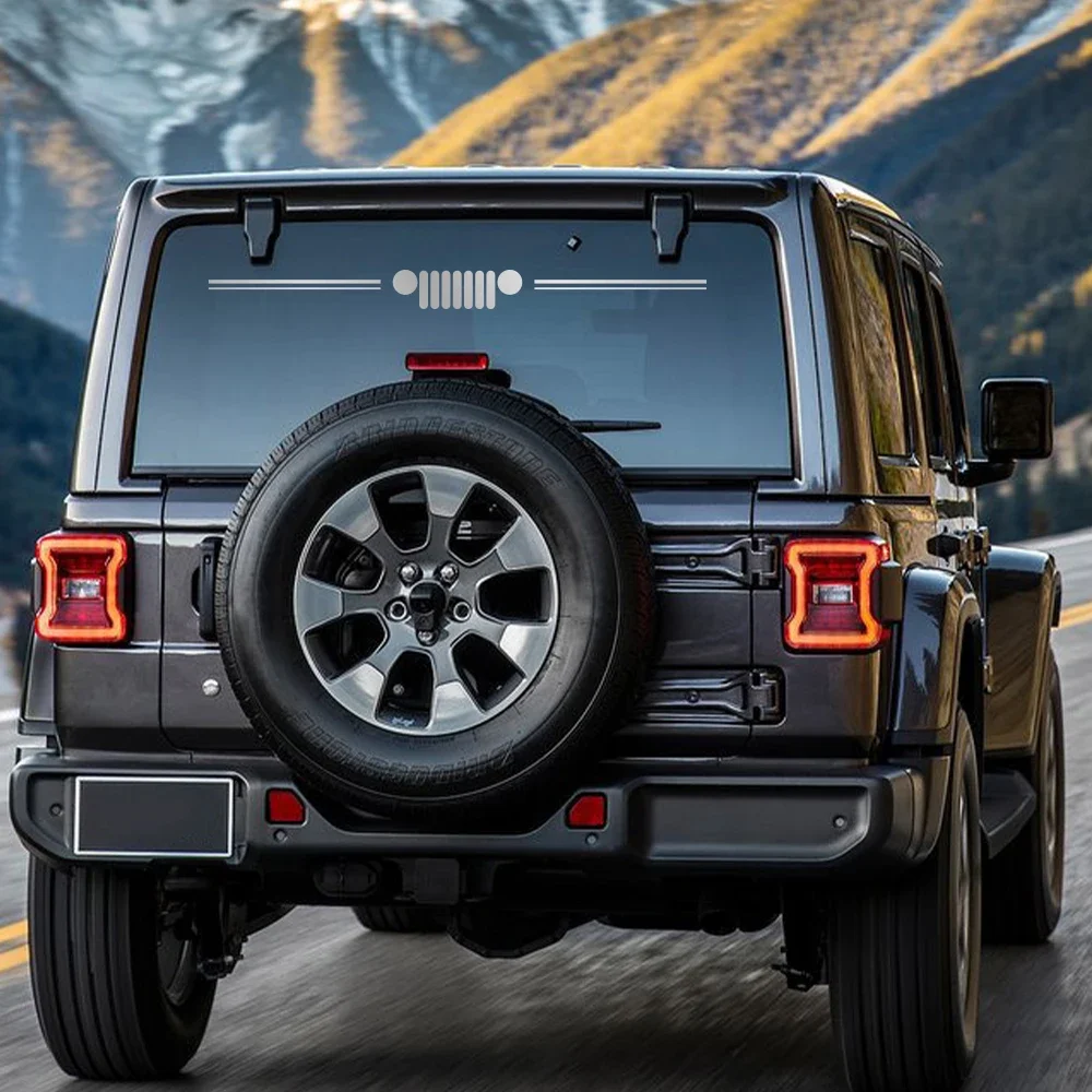 Grill Pattern Car Vinyl Decal Car Front Windshield Windscreen DIY Decoration Sticker For Jeep Wrangler JK JL Gladiator Renegade - view 3