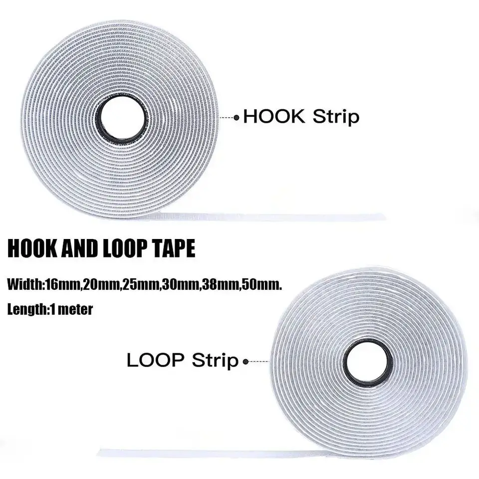 Extra Strong Adhesive Magic Tape | 2-25M Roll Professional Grade Nylon Hook & Loop |  Heavy Duty Fastener for DIY, Home, Office​