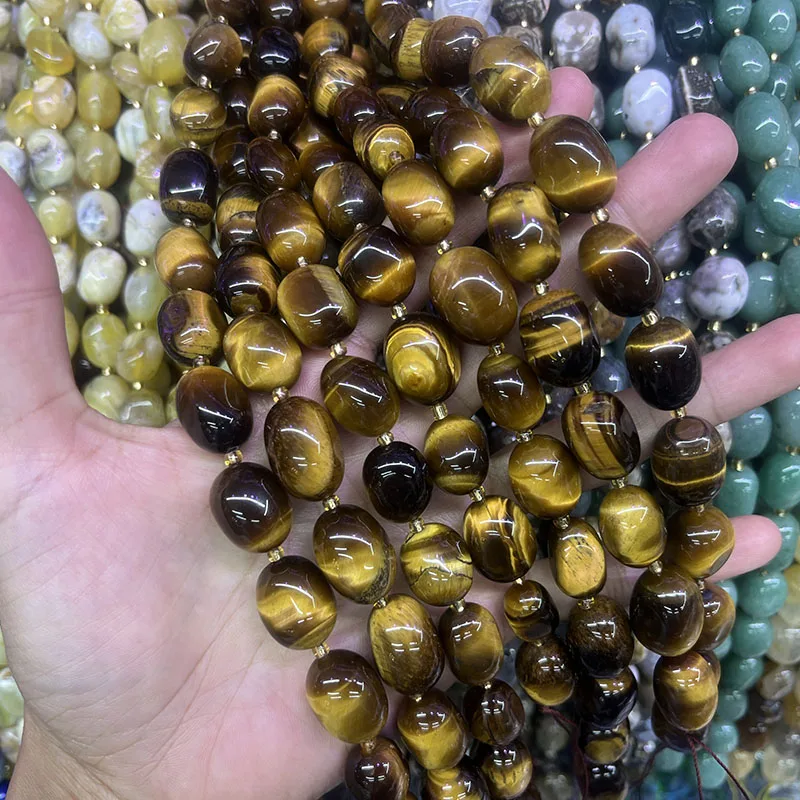 

Yellow Tiger Eye Beads Irregular Loose Natural Stone Beads for Jewelry Making Diy Earrings Bracelet Necklace Accessories 15“