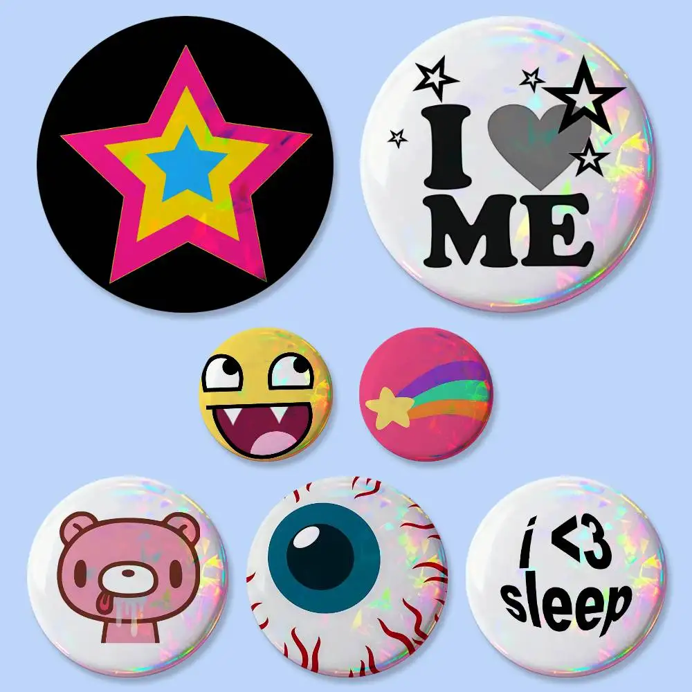 I Love Emo Boys Abzeichen 25 32 44 58 75 mm Runde Cosplay-Pins Taschendekoration Fans Sammler Freunde Geschenke Brosche Souvenir