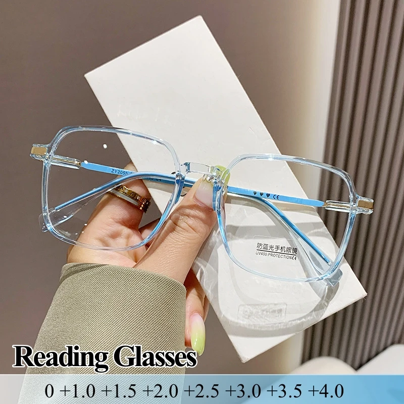 

Retro Women Reading Glasses Unisex Far Sighted Eyeglasses Anti Blue Light Prescription Eyewear Fashion Frame Diopters 0 To +4.0