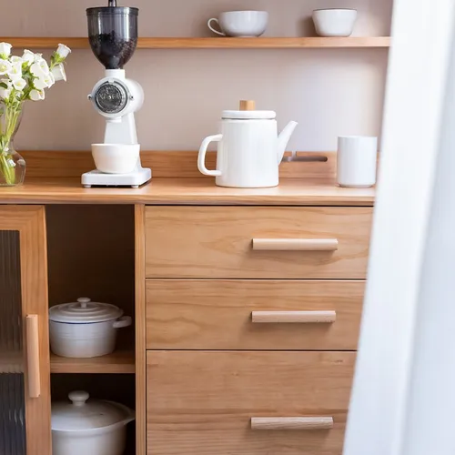 Imagen 2 del producto Tiradores de madera de nogal nórdico para muebles, pomos para cajones, armarios de cocina, tiradores para puertas de armario, herrajes para muebles
