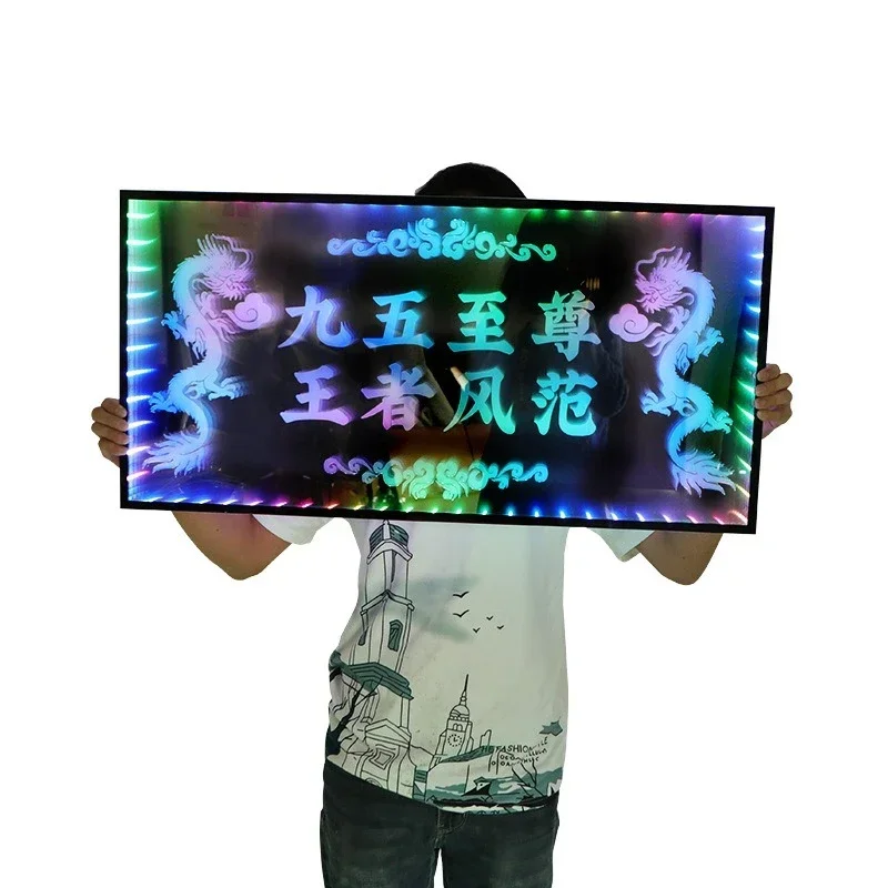Luminous mirror abyss hand holding sign bar nightclub KTV wine props transparent acrylic happy birthday sign