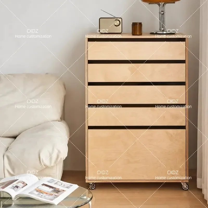 Simple chest cabinet, living room, sofa side cabinet, bedroom storage cabinet, Nordic ocean board chest, medieval solid wood