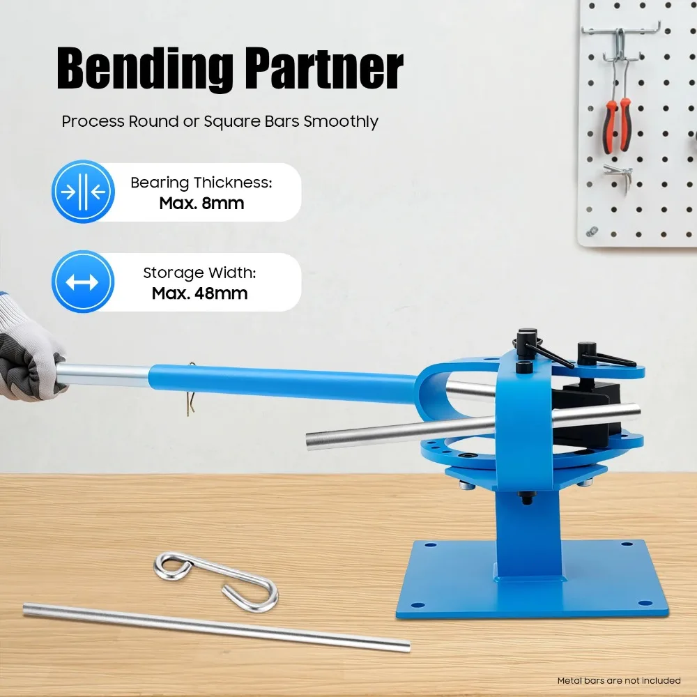 Bending Machine, Metal Bender with Extendable Handle, 1-15/16 Inch Wide Capacity, High Strength Steel Construction, Effort Saving Lever for Metalwork