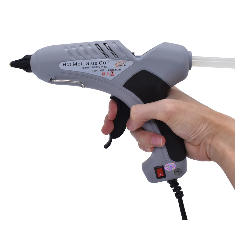 100W Car Universal Glue Gun for Dent Repair, Outdoor Use with Cigarette Lighter/Battery Clip Plug Safety DC 24V 11mm Glue Sticks