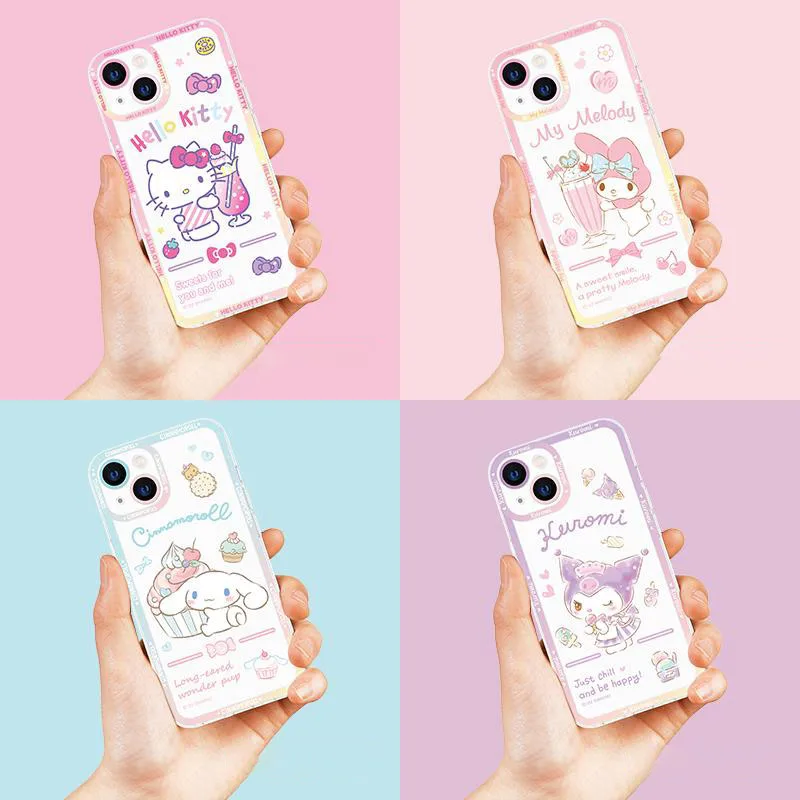 

Sanrio Kawaii Kuromi Mymelody for Iphone12 Phone Shell 13Pro Transparent All-Inclusive Anti-Fall Iphone13Promax Protective Case