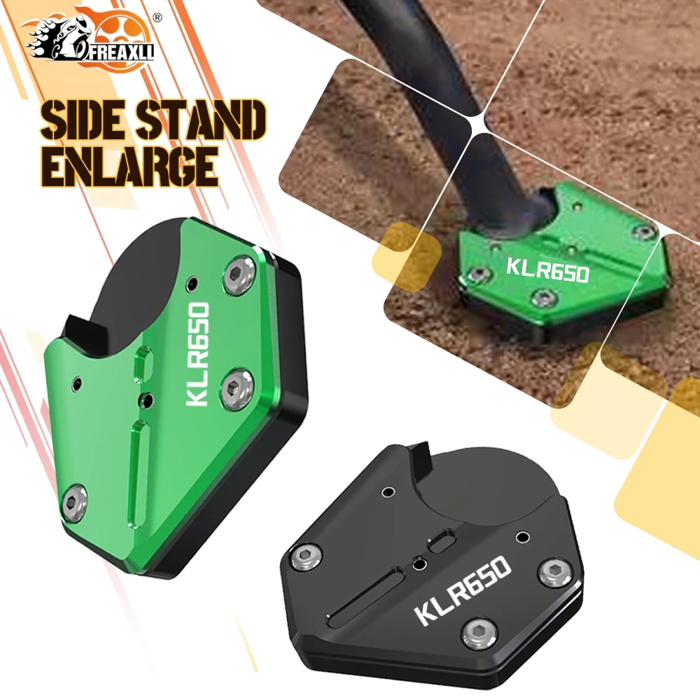 

Мотоцикл для Kawasaki KLR650 2008-2024 2023 2022 2021 2020 KLR 650, боковая подставка с ЧПУ, подставка, увеличенные аксессуары 2019 2018 2017