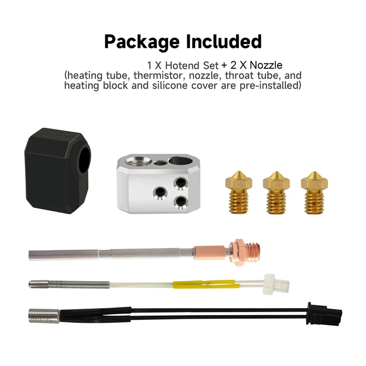 Hotend для Prusa I3 MK4/XL, блок нагревателя печатающей головки, сопло 0,4 мм, 24 В, 40 Вт, нагревательный термистор, силиконовая крышка, комплект экструдера