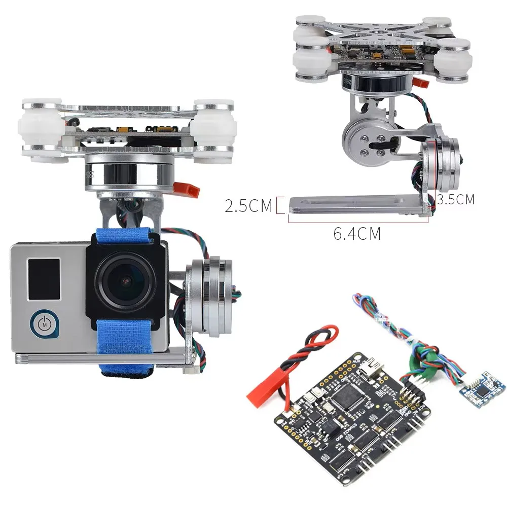 

FPV 3-Axis Brushless Gimbal Camera Mount & 32bit Storm32 Controller Broad For Gopro3/Gopro4/SJ4000/Xiaomi FPV Camera Drone