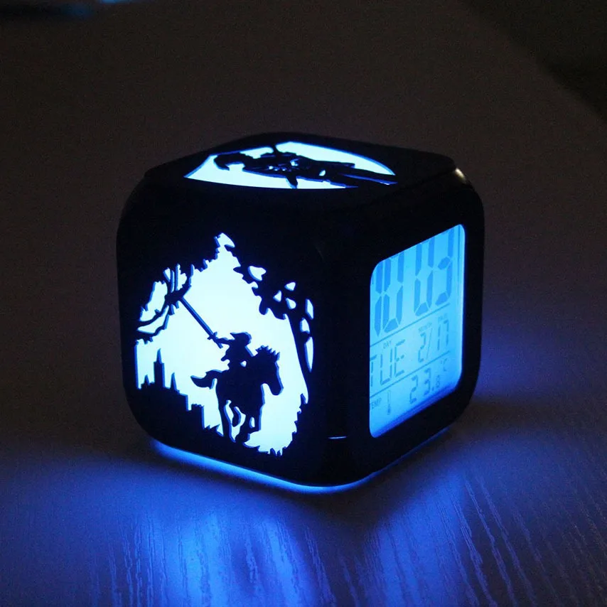 

Anime Game Peripheral Zelda Alarm Clocks 3D Night Light Color Change 7 Led Desk Home Decor Cartoon Kids Birthday Christmas Gift