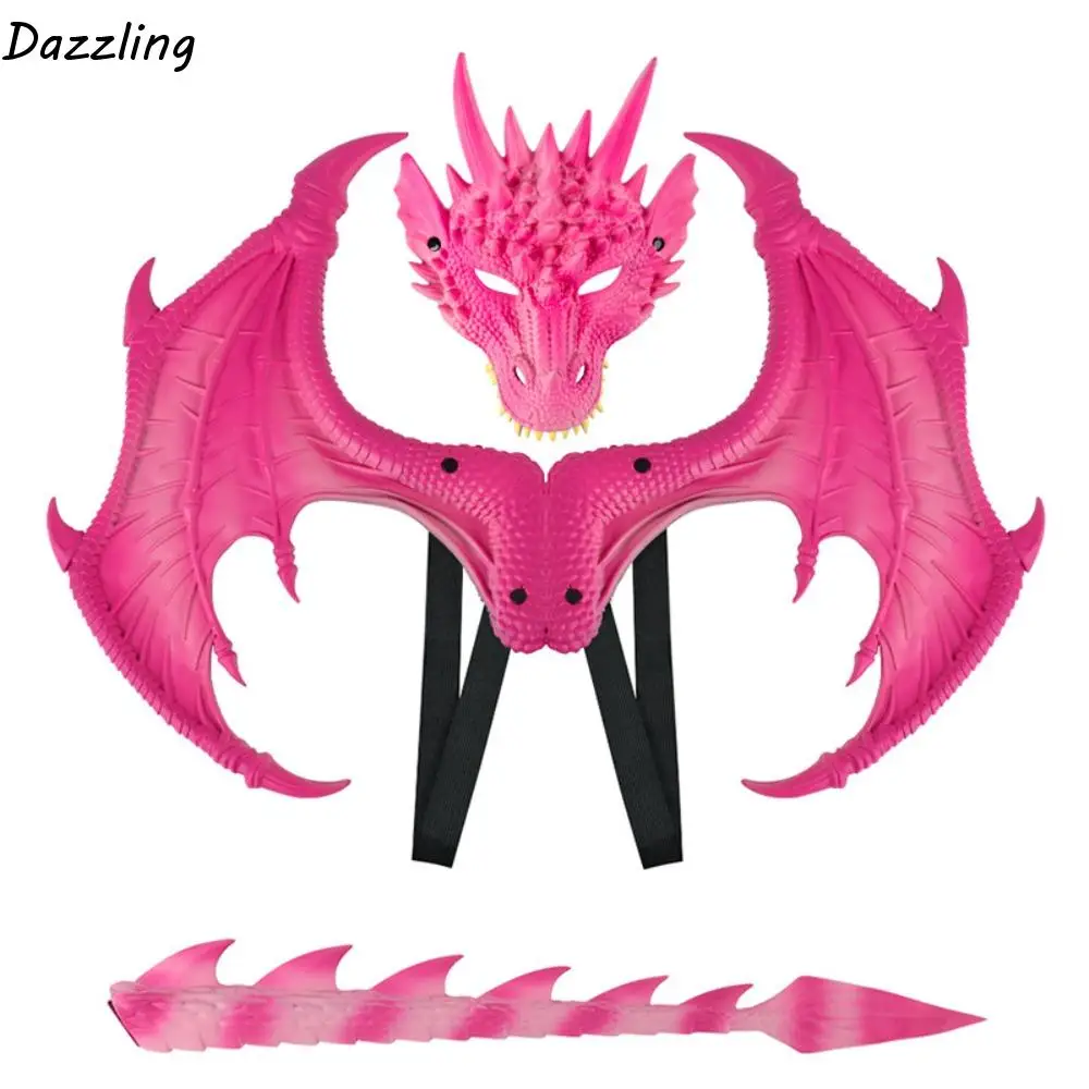 

Cosplay Dragon Wing Tail Mask Set Dress Up Anime Halloween Ultra Light Dragon Set Animal Role Playing Halloween Costumes Party