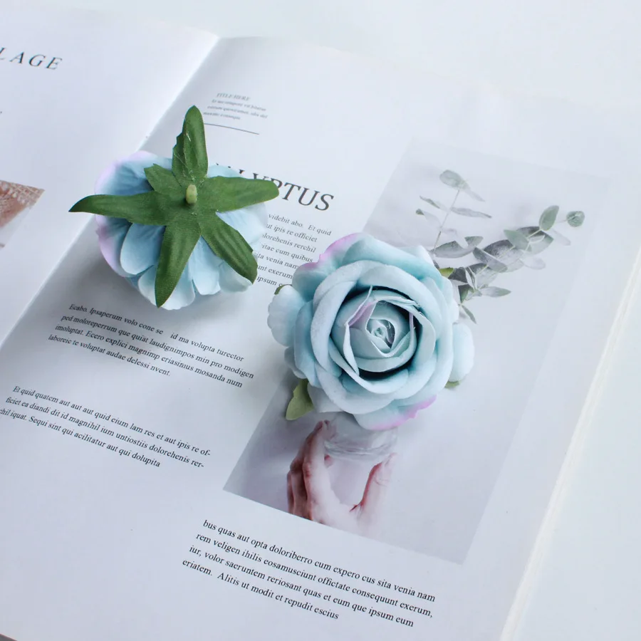 

6.5CM 23Colors Artificial Silk Rose Flower Heads For Home Simulation Wedding Hat DIY Bouquet Handicraft Festival Decoration