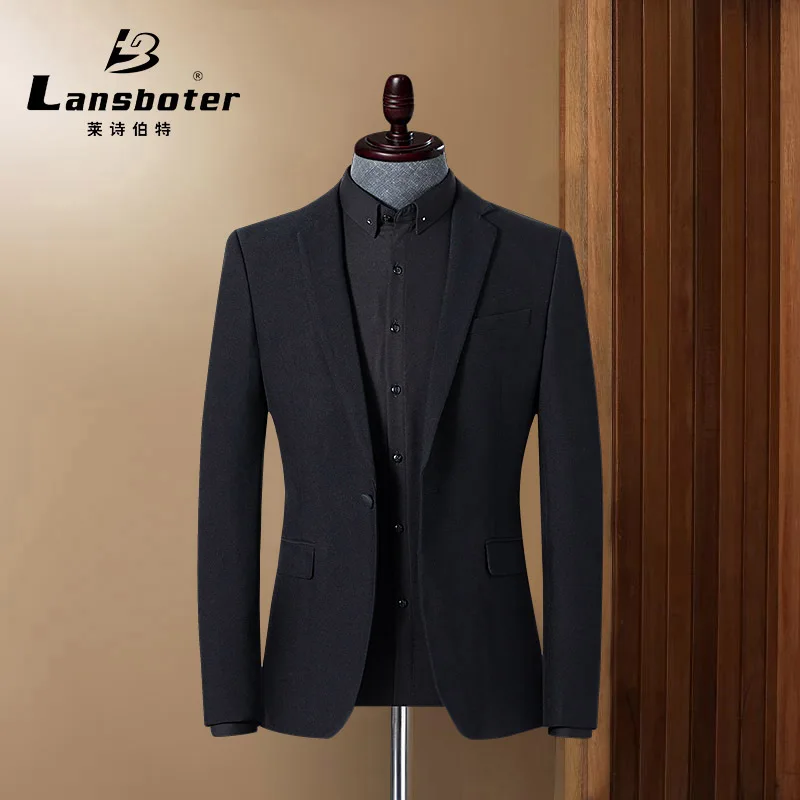 

Laishibote Men's Spring Autumn Blazer Single Button Slit Slim Fit Korean Style Casual Suit Jacket