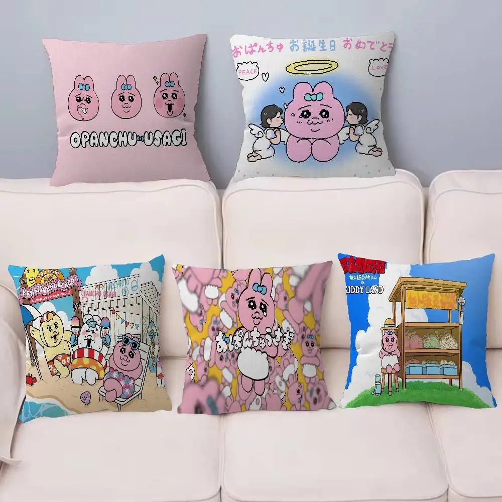 Cute O-OpanchuS-S Usagi Cushion Cover Pillowcase Upholstery Sofa Throw Pillow Home Decor Pillowcas