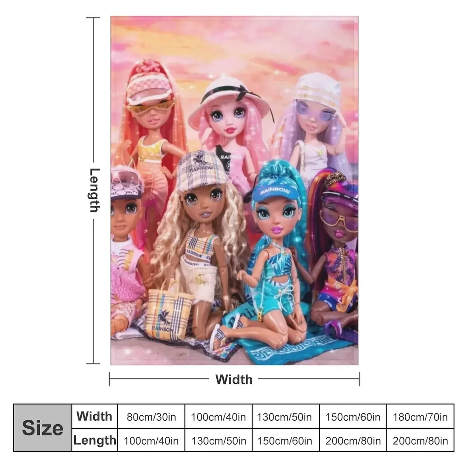 Rainbow High Pacific Coast group artwork Throw Blanket couch cozy soft plush fuzzy picnic outdoor blanket