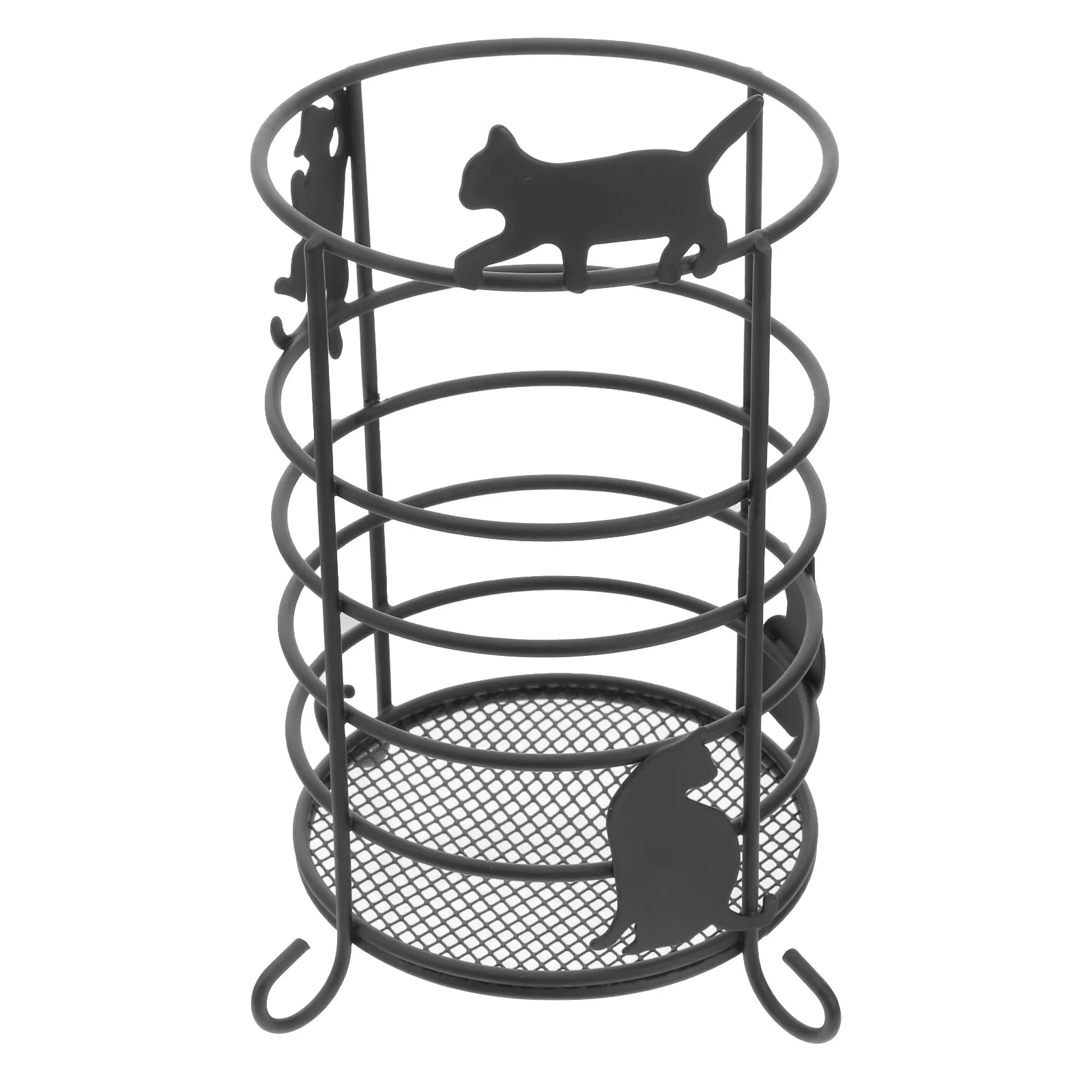 Smooth Finished Iron Cat Figure Pen Holder Chopsticks Organizer Space Saving Desktop Utensil Storage for Home Restaurant Store