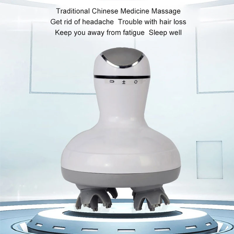 All-around Rotating Scalp Head Massager Electric Grip Massage Machine with Multiple Massage Heads for Deep Relaxation