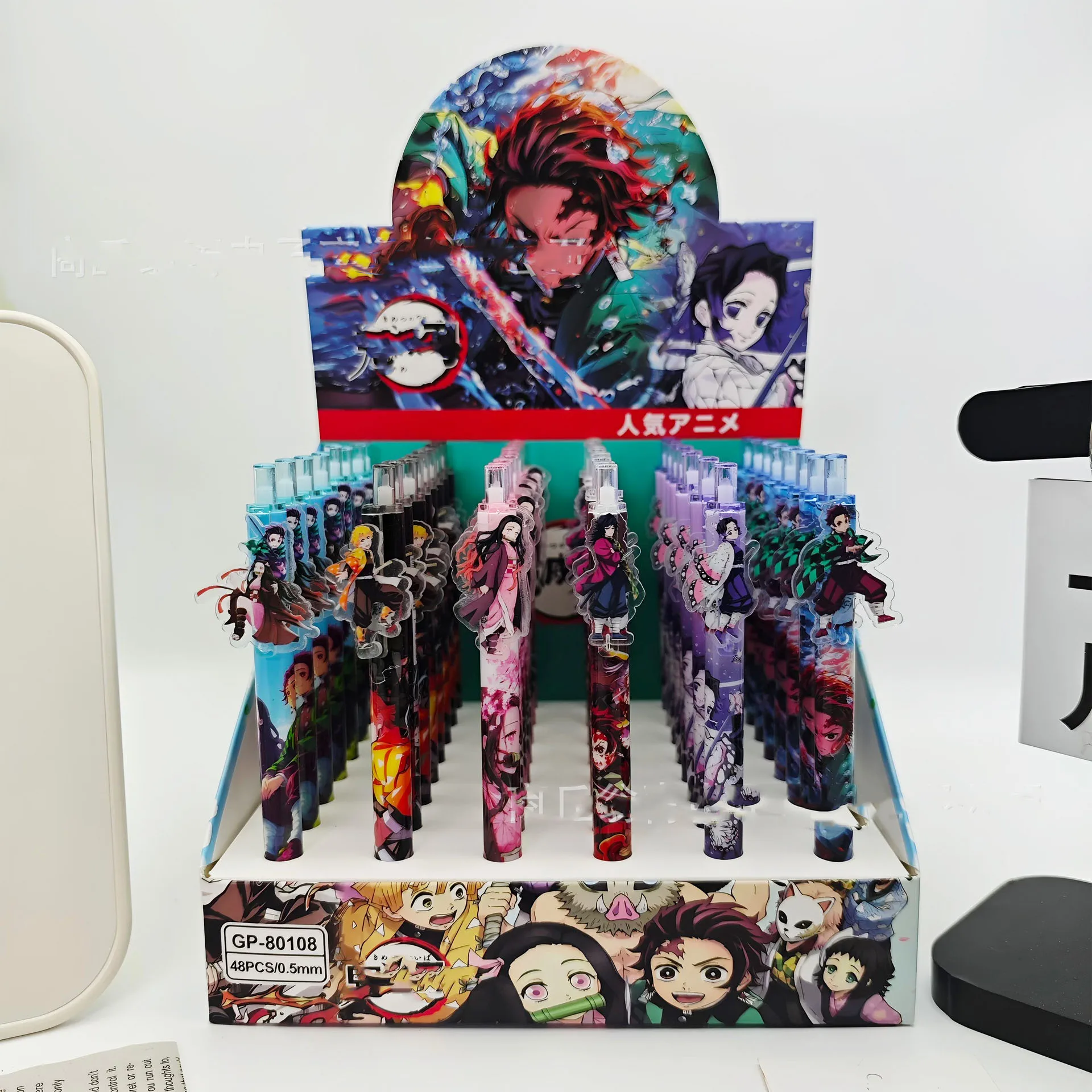 

New model Press the neutral pen with a high appearance level and black color Gel Pen Cartoon Animation Peripheral Black Sign P