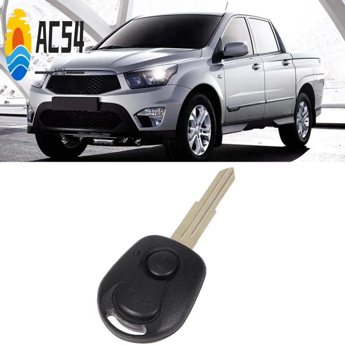 

AC54-2 кнопочный корпус дистанционного ключа для Ssangyong Actyon Kyron Rexton, брелок с необрезанным лезвием, сменный чехол