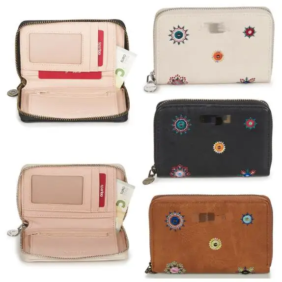 

Foreign trade original single Spanish D new purse vintage fashion embroidery short style hold bag zipper card bag