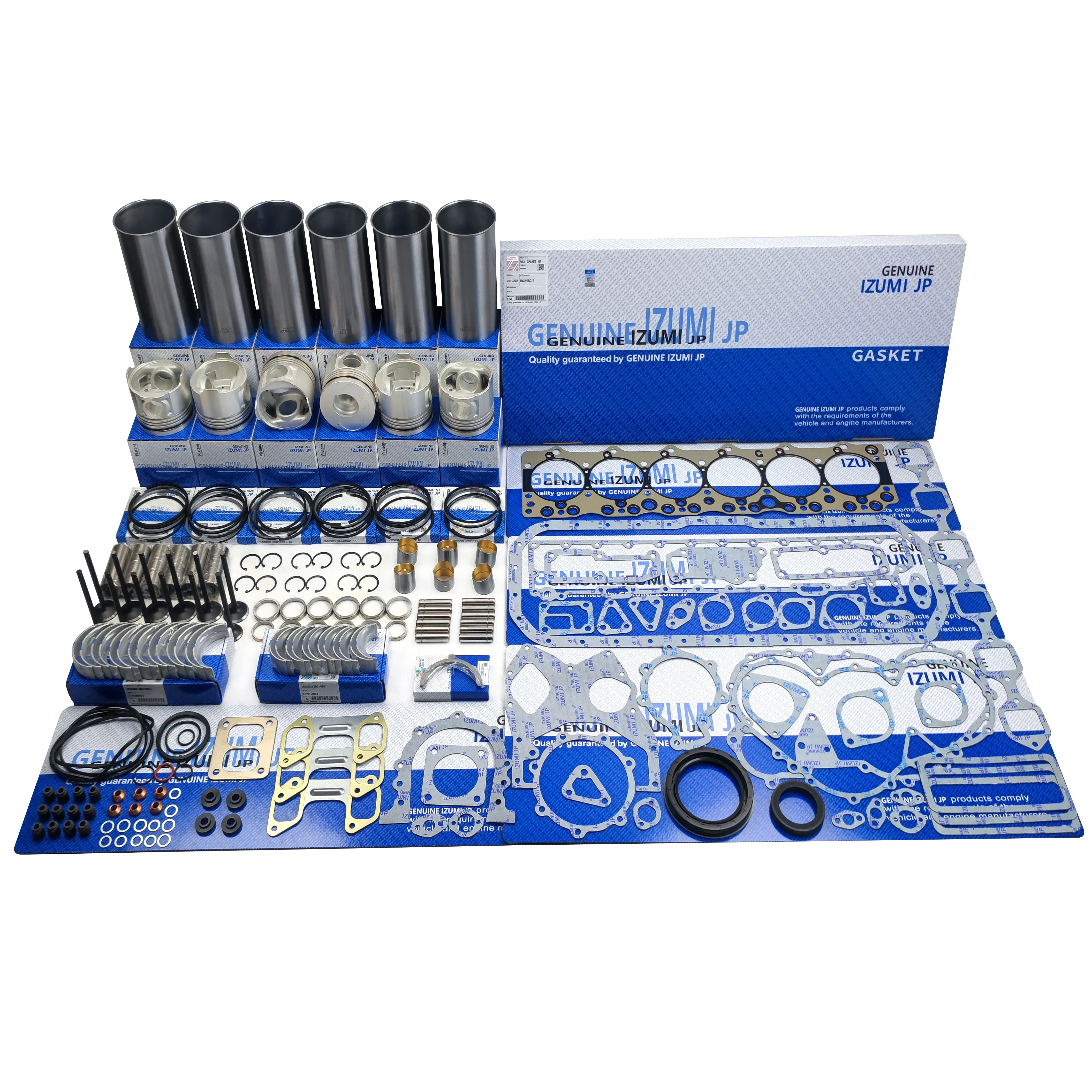 

Genuine Izumi JP for Isuzu Diesel Engine Overhaul Rebuild Kits 6BG1 Cylinder Piston Ring Valve Gasket Bearing Machinery Parts