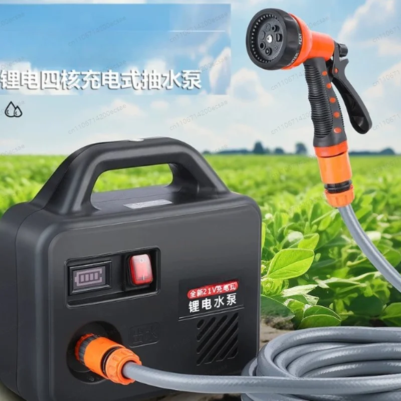 Outdoor irrigation pump, rechargeable suction pump, self-priming unplugged lithium battery