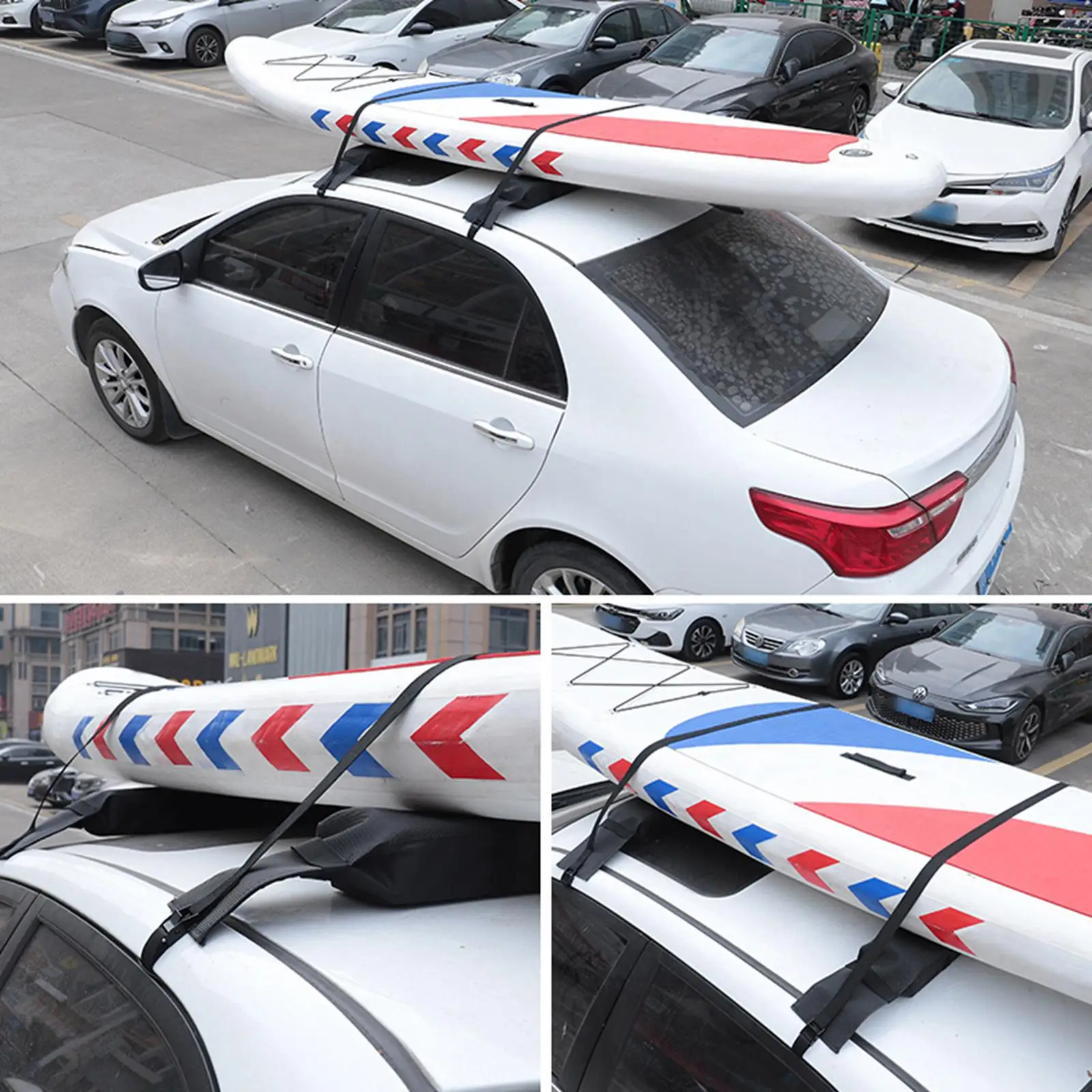 

Portable Kayak Roof Rack Soft Top Crossbar Pad Set Nylon Luggage Rack for Cars SUV Trucks Surfboard