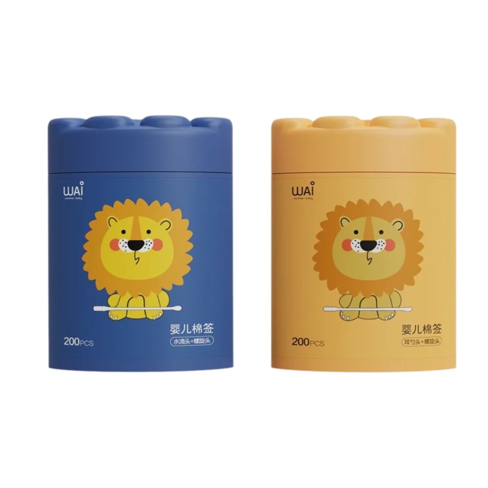 Convenient Double-headed Cotton Swabs Disposable with Packing Box Makeup Cotton Swabs Ear Cleaner Home Use