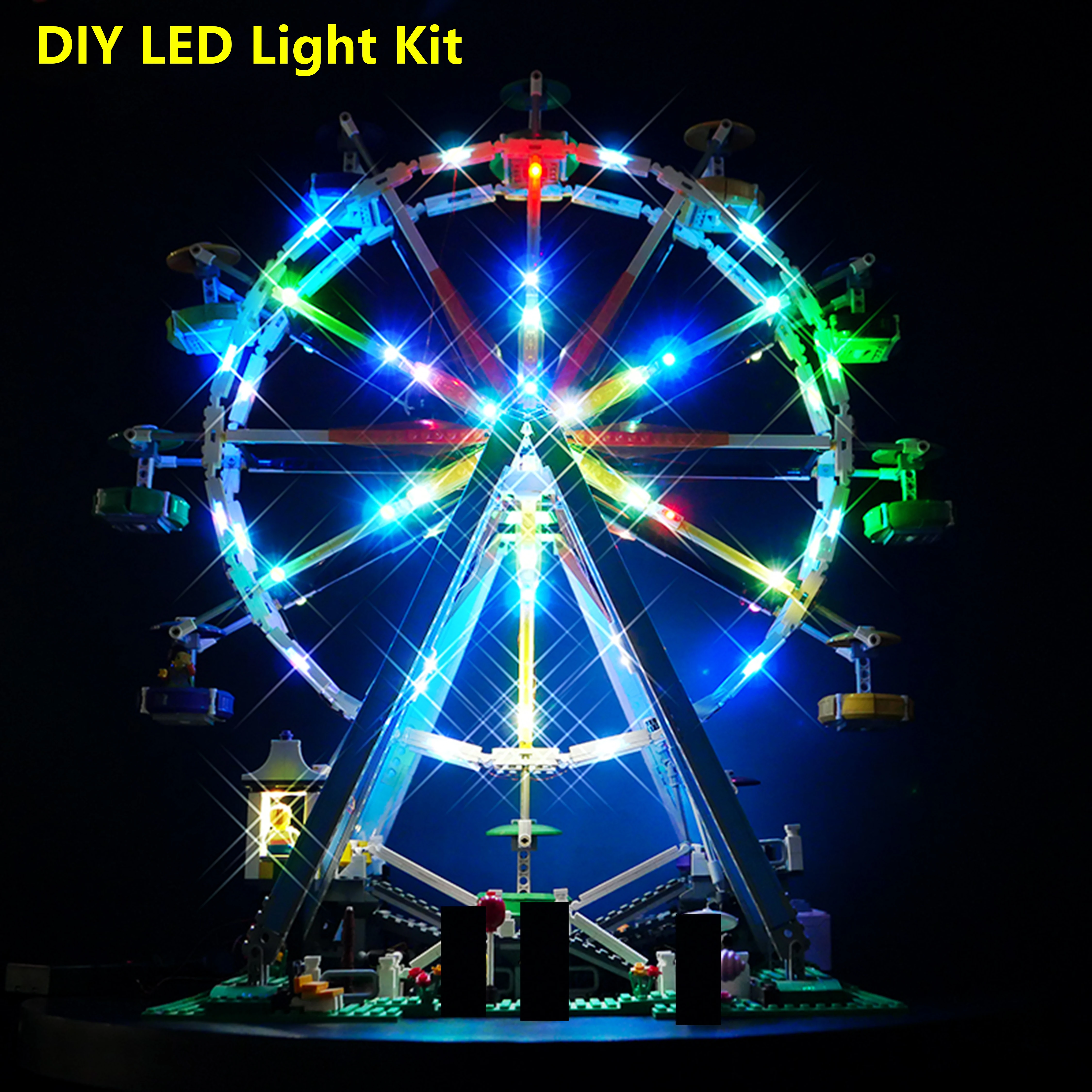 

Комплект светодиодного освещения «сделай сам» для 10247, колесо обозрения, парк развлечений, модель строительного блока, светильники с дистанционным управлением, только идеальный подарок