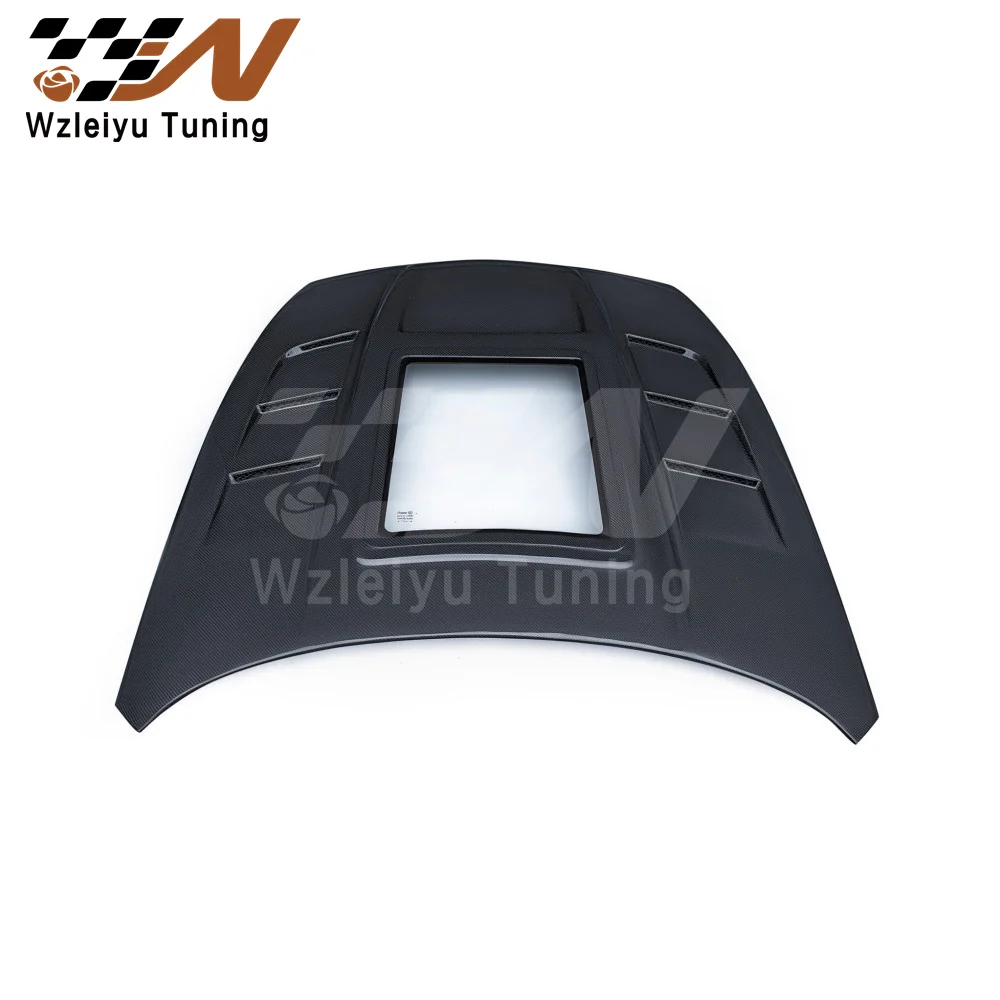 New Style Real Carbon Fiber Front Hood Bonnet With Tempered Glass Fit For Nissan 370Z Z34 High Quality Fitment