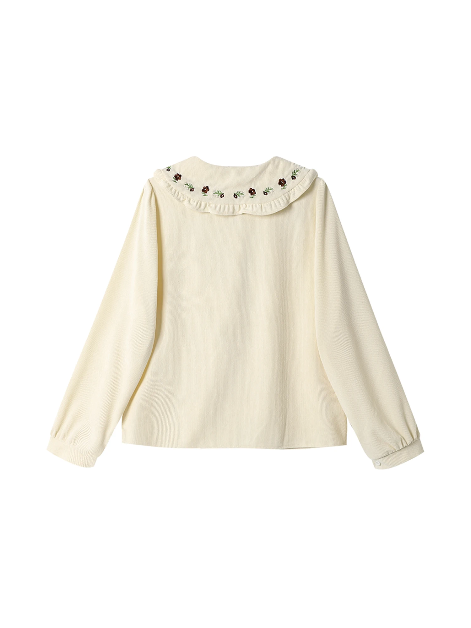 Women Apricot Blouses and Shirts Vintage Elegant 2000s Long Sleeve Peter Pan Collar Shirt For Women Clothes Spring Autumn 2026