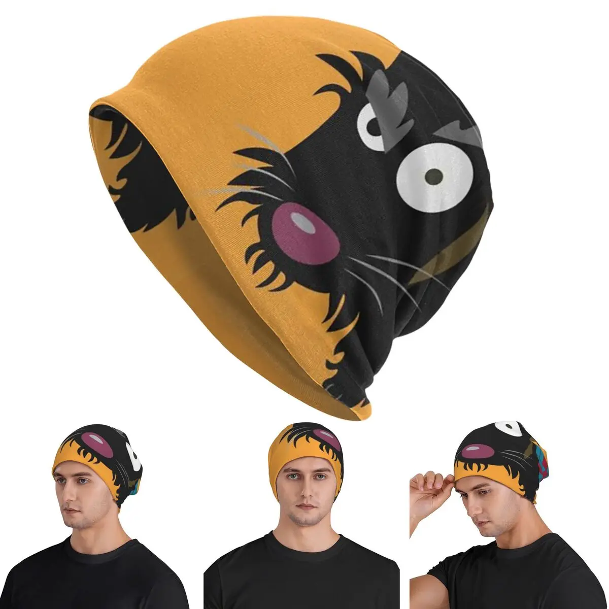 Divertido Scottie Eye Scottish Terrier perro Unisex gorros para adultos gorros tejido gorro cálido Otoño Invierno al aire libre Skullies sombreros