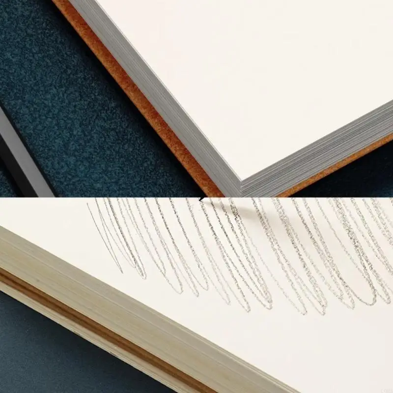 

CORA Kraft Cover Sketch Pad 60 Pages Spirals Thick Paper for Students Artists