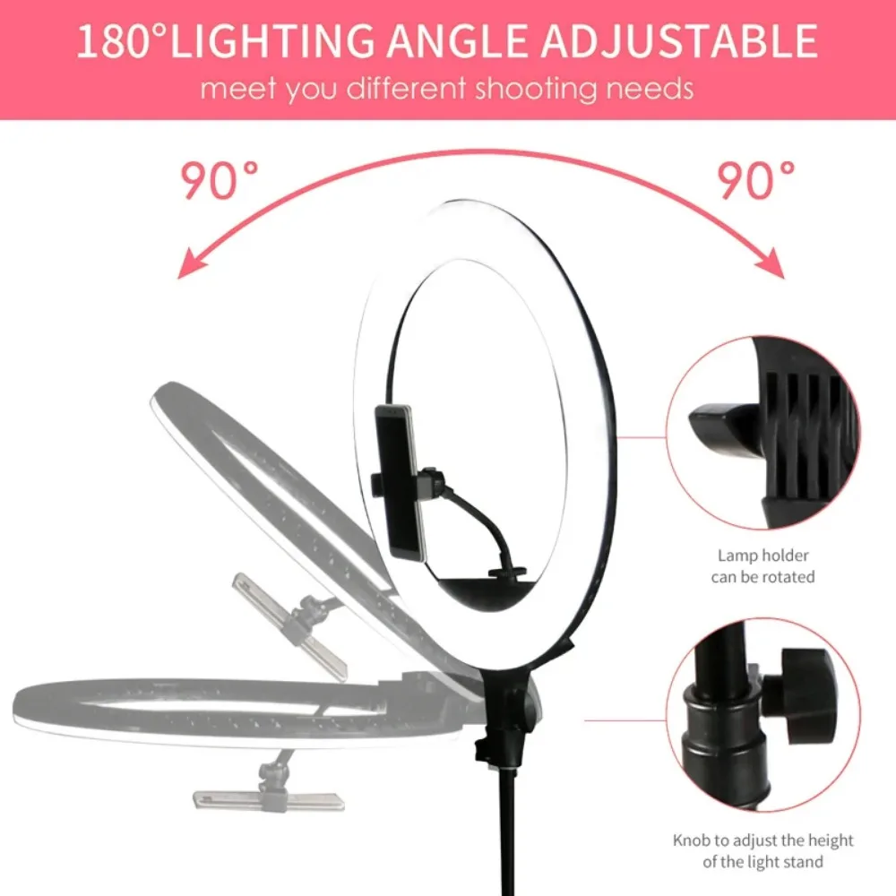 18 Inch LED Ring Light Tripod Professional Studio Photography Video Light for Phone Makeup Youtube Live Streaming