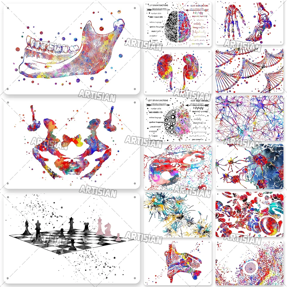 Artisian medical Metal Plaque Hospital Tin Poster Clinic Decorative Sign Organ Dentisit Anatomy Wall Decor Garage Bar Pub Club