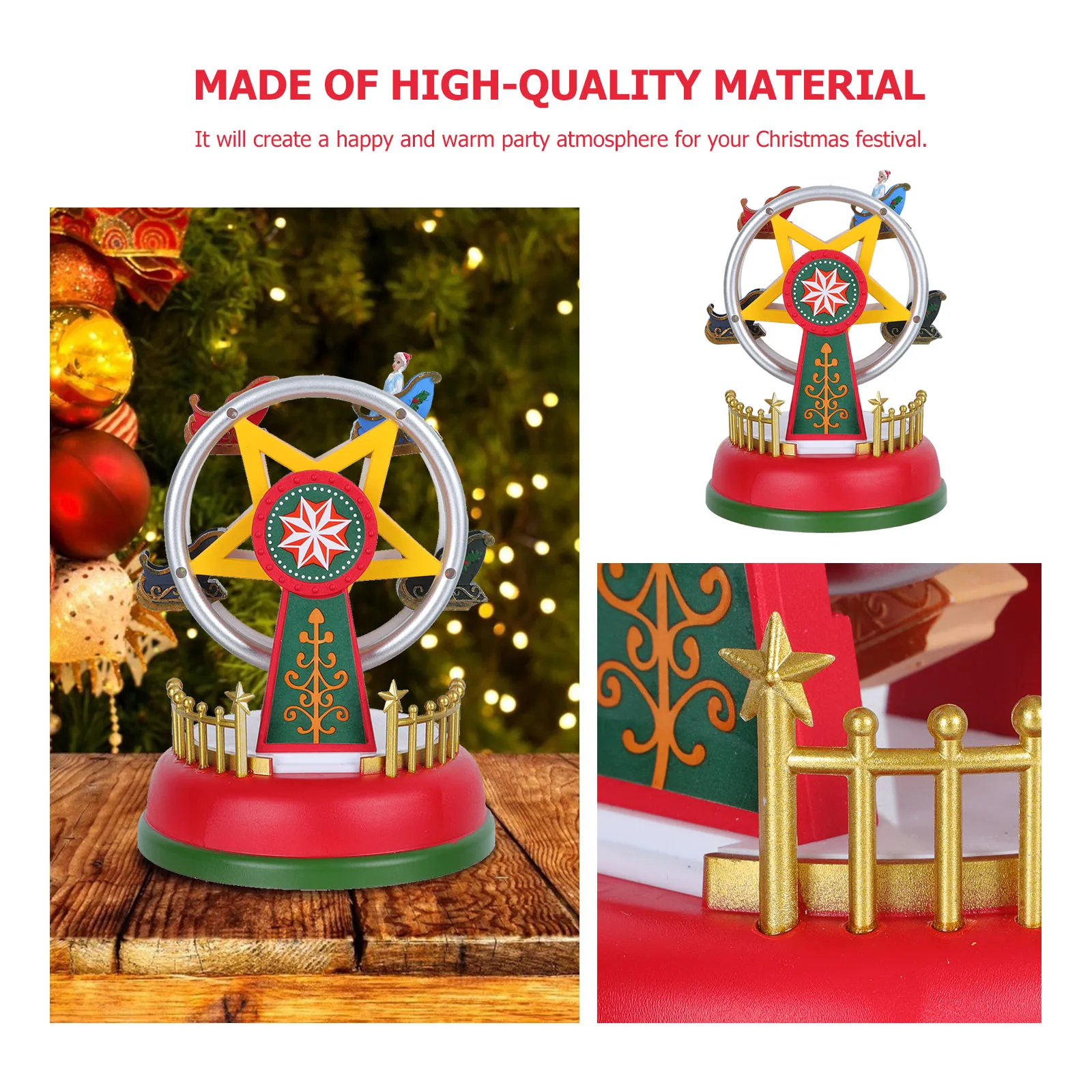 

Ferris Wheel Decoration Perfect Globe Tabletop Decorative Desktop Ornaments Wood Room Xmas