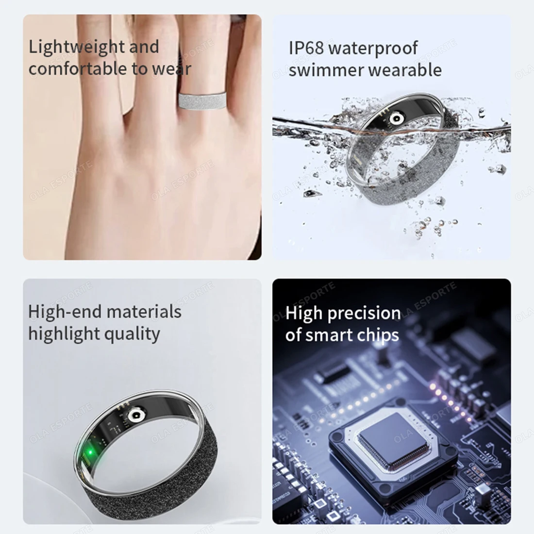 For Xiaomi Men Smart Ring New Health Sleep Heart Rate Blood Oxygen Monitor IP68 5ATM Waterproof Multi Sport Mode Wearable Women