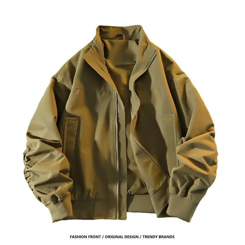 Autumn Casual Baseball Jacket Men's Loose Fashion Coat Bomber Jacket Men Workwear Cargo Jackets High Street Outwear Overcoat Man