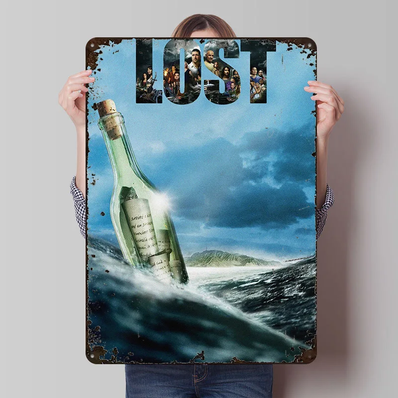 Lost TV-Show Druckposter Maßgefertigte Retro-Wandkunst Vintage Metallschilder für Moderne Heimdekoration Ornamente Raumzubehör