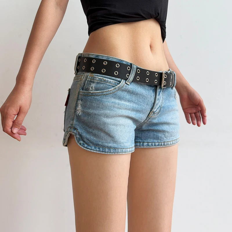 

Low Waist Denim orts Women's Summer 2025 Vintage American Light Wa Slimming Sexy Butt Lifting Y2K Casual Wear Resistant