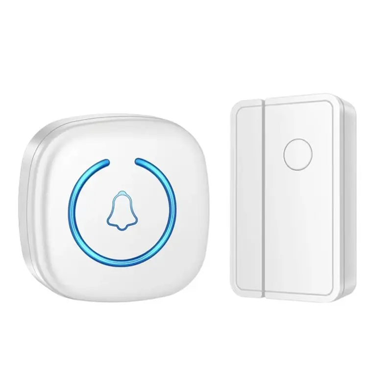 

Wireless Doorbell Split Type Magnet Sensor 60 Songs For Home Business Office EU White EU Plug